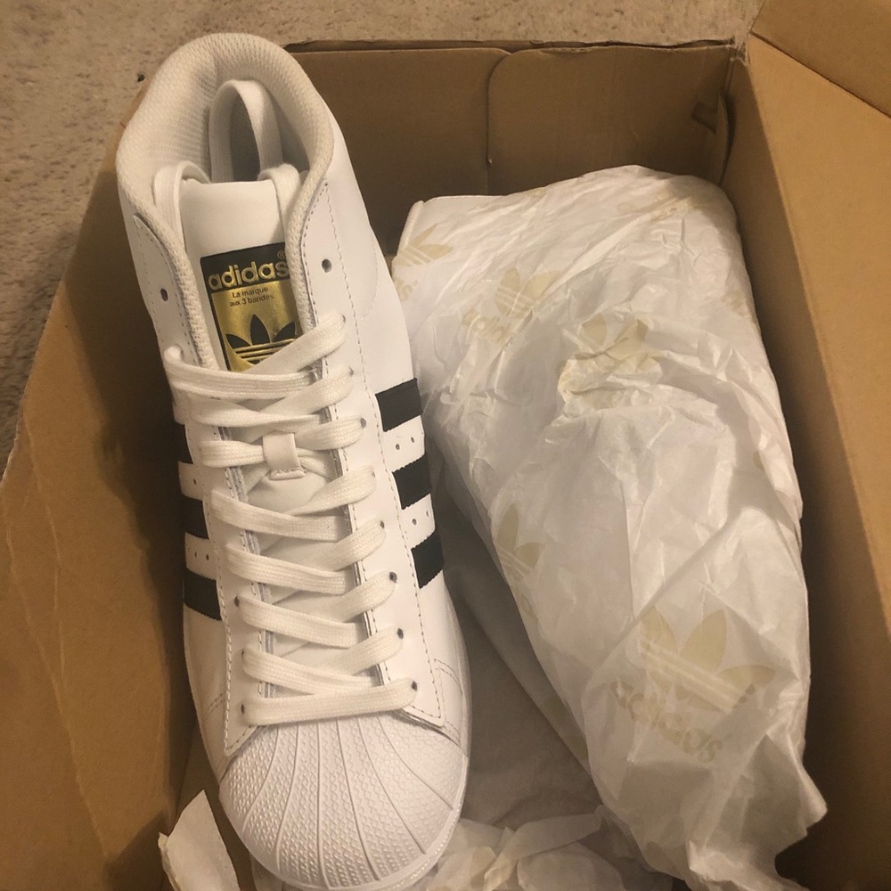 Adidas Pro Model Cloud White Hightop Superstars